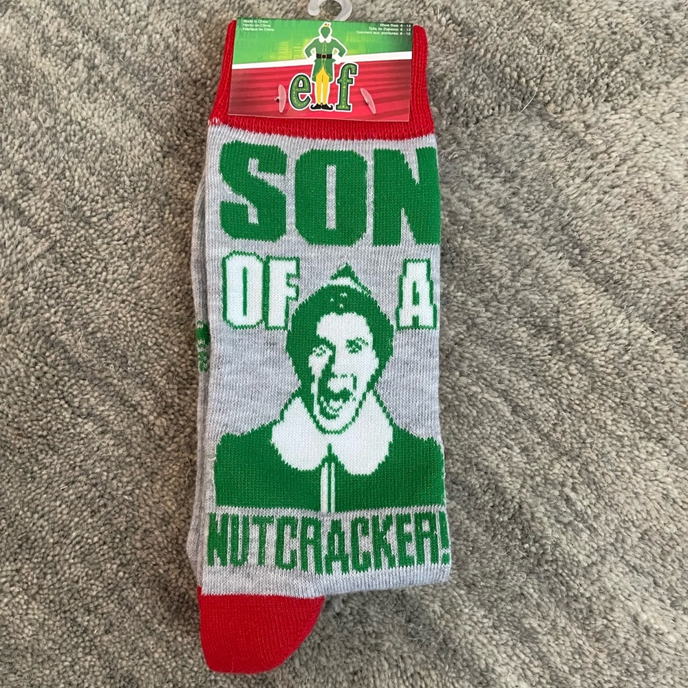 Son of a Nutcracker Elf Socks - Unisex‎ Size 6-12 | Fun Holiday Apparel